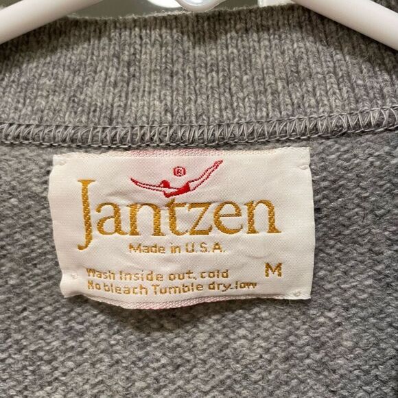 Vintage Jantzen Mens Layering Vest M 80s Knitted Sweater Cableknit Button Front - Picture 4 of 4